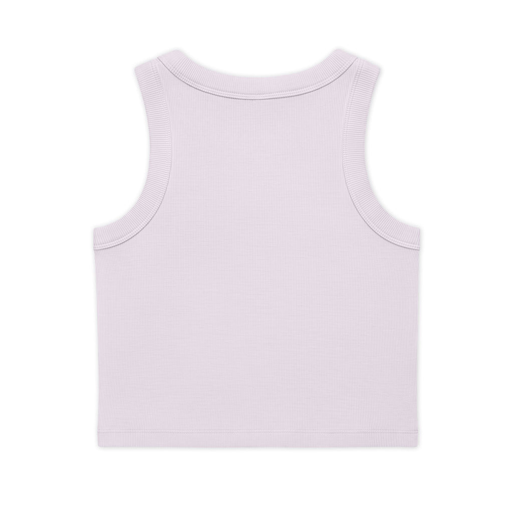 French Wine Script Crop Tank — Women's Ribbed Organic Tank Top