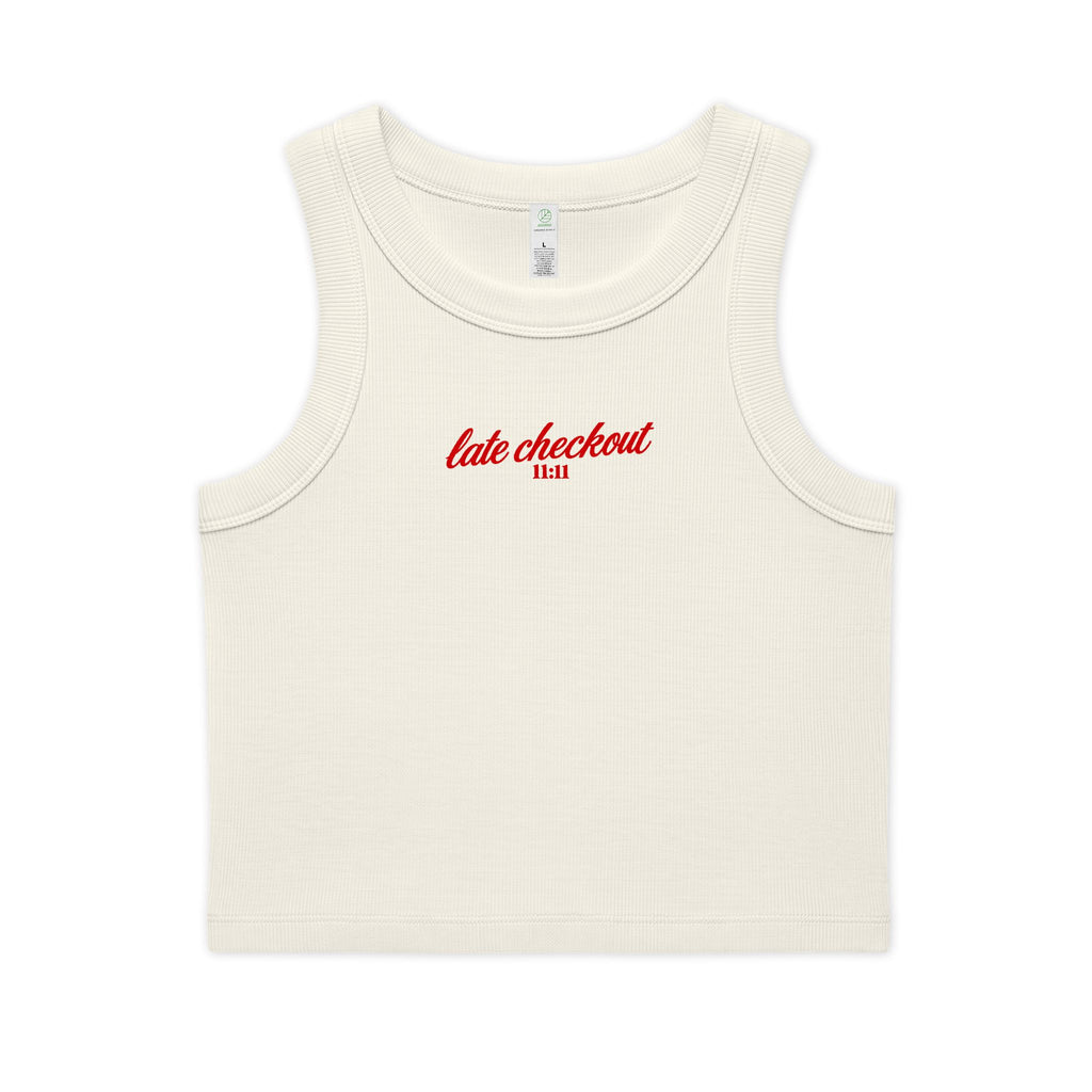 Late Checkout Rib Crop Tank